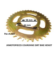 Couronne dirt bike henot 110 -125 etc diam  troue central 58 mm pas 42