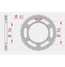 Couronne HUSQVARNA WR 125 SMR 450 ETC en acier ref xt82250 - 520 compatible avec HUSQVARNA WR 125 50 dents
