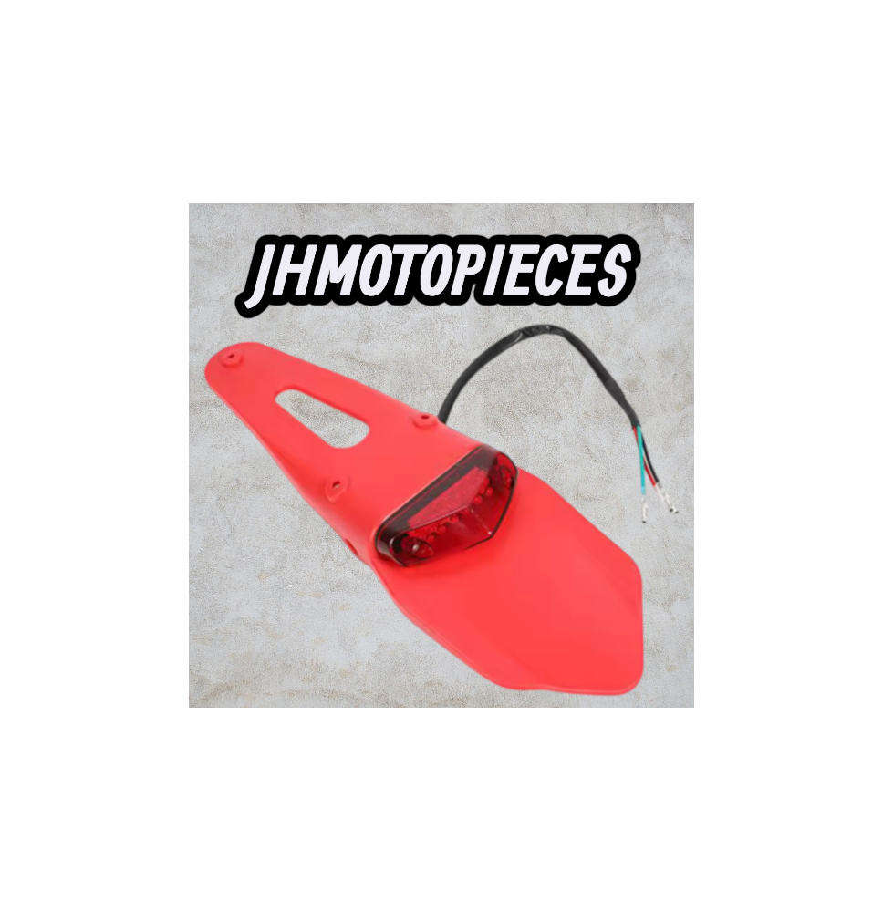 Feu arrière Bavette et garde-boue motos tout-terrain enduro Rouge