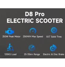 Trottinette électrique  D8 Pro  E Scooter 10.5Ah 36V Scooters électriques pliants 30 km autonomie