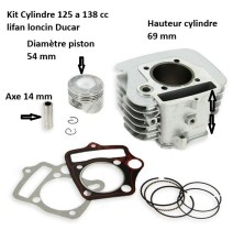 Kit cylindre 125 cc , 54MM, axe 14MM, 78MM, kit  moteur 140 cc , Lifan