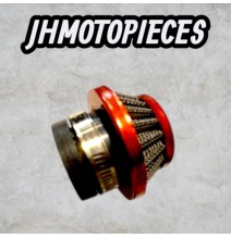 Filtre a air 42 mm inox Conique rouge  dirt bike mecaboite scooter qua
