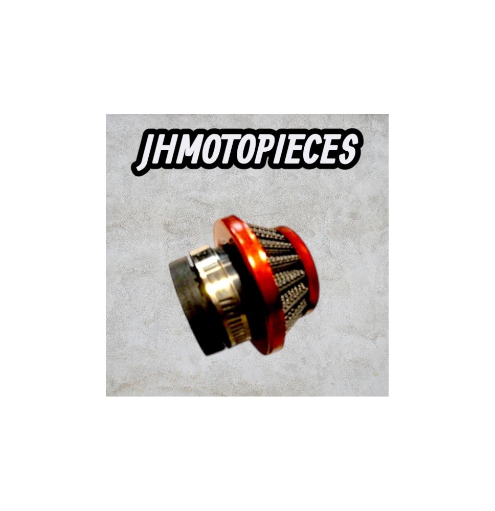 Filtre a air 42 mm inox Conique rouge  dirt bike mecaboite scooter qua