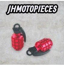 CAPUCHON / BOUCHON VALVE TUN'R GRENADE ROUGE (X2)