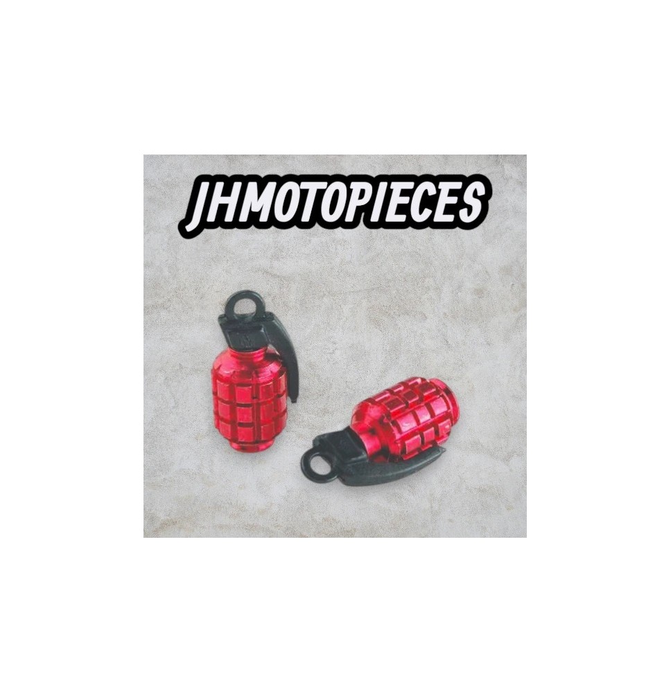 CAPUCHON / BOUCHON VALVE TUN'R GRENADE ROUGE (X2)