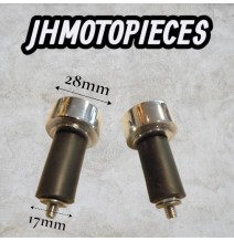 Ebout de guidon chrome Custom Moto cruiser Mecaboite 28 mm x 17 mm