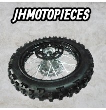 Roue 14 complete arriere acier avec pneu ZONGYA noire 14" - ø15