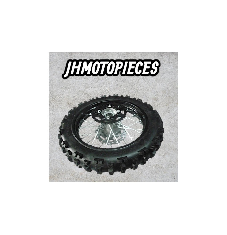 Roue 14 complete arriere acier avec pneu ZONGYA noire 14" - ø15