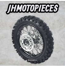 Roue complete arriere acier avec pneu YUANXING noire 12" - ø15