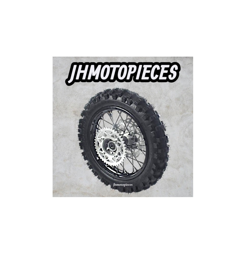 Roue complete arriere acier avec pneu YUANXING noire 12" - ø15