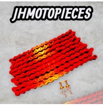 Chaine 420 renforcée 140 maillons dirt bike rxf rfz  50 a boite rieju