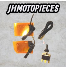 Poignée chauffante pour moto avec inter  de commande universelle 12V 1