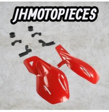 Proteges mains rouge dirt bike enduro megaboite