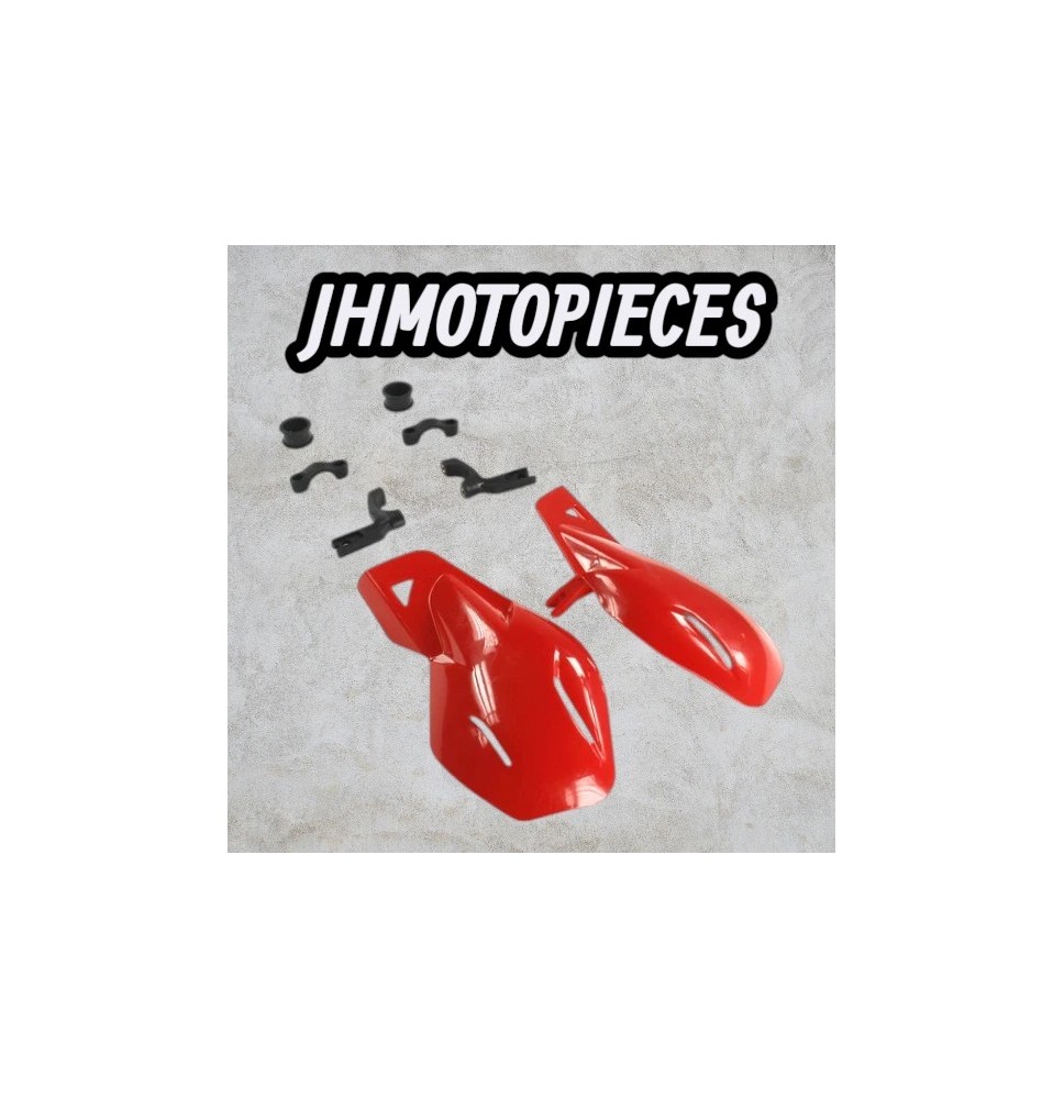 Proteges mains rouge dirt bike enduro megaboite